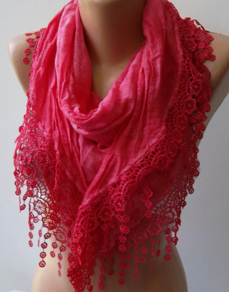 ON SALE Elegant Scarf - Dark Pink - Soft Scarf