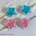 Fairy Kei Glitter Sparkle Star Bobby Pin Hair Clips - Baby Pink & Sea Blue