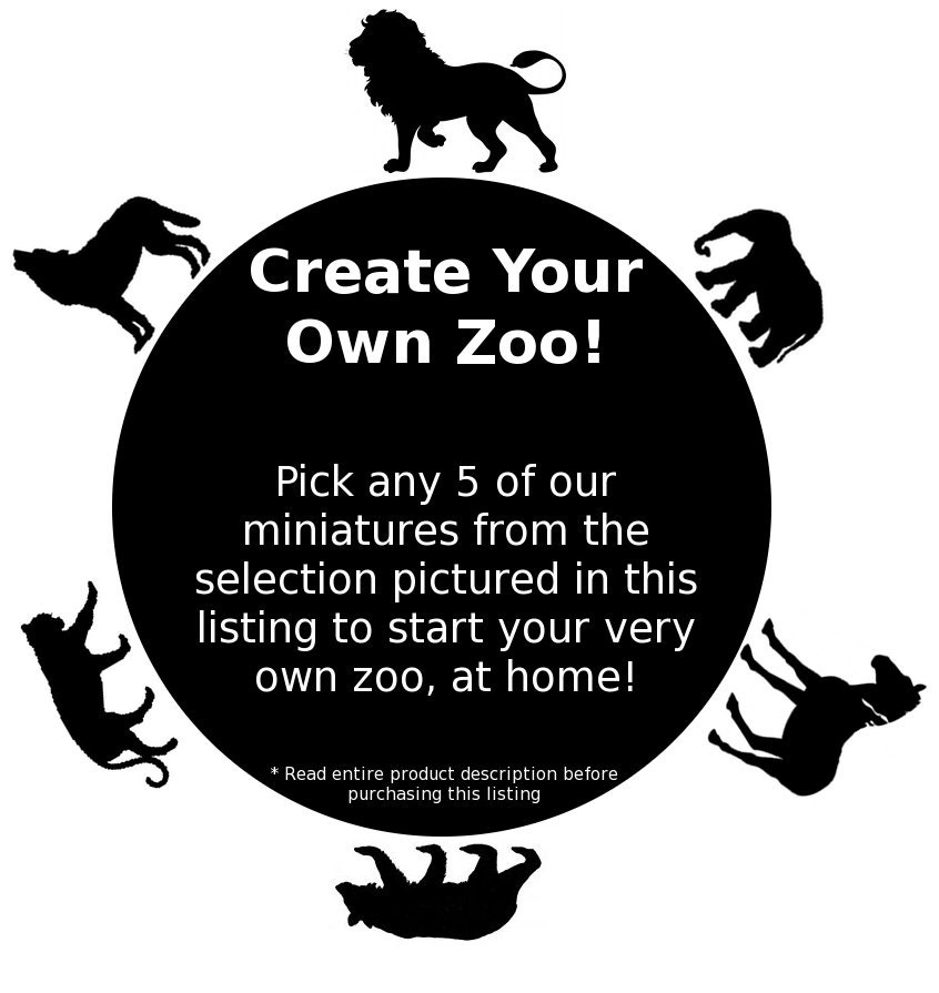 Faux Taxidermy - Create Your Own Zoo - Pick Any Five (5) Gold Miniature Faux Taxidermy Pieces From the Picture to Create Your Own Zoo