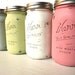 MOXIE - SPRING and Summer WEDDING and Home Decoration - Painted and Distressed  Mason Jars - Vase