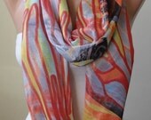 Valentine's Day - Multicolor Infinity - Eternity - Infinity - Circle -  Loop Scarf - Colorful - Chiffon Fabric