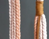 Fabric yarn necklace loop ombre braided