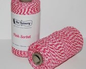 Pink Sorbet Bakers twine 240 yard spool - for gift wrapping - packaging treats - weddings scrapbooking tags favors and more