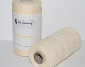 Ivory & white stripe Buttercream Bakers Twine 240 yard spool - for gift wrapping - packaging - scrapbooking tags favors crafting string
