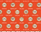 Meet the Crew in Red- Out to Sea - Sarah Jane for Michael Miller. Fat Quarter Cut