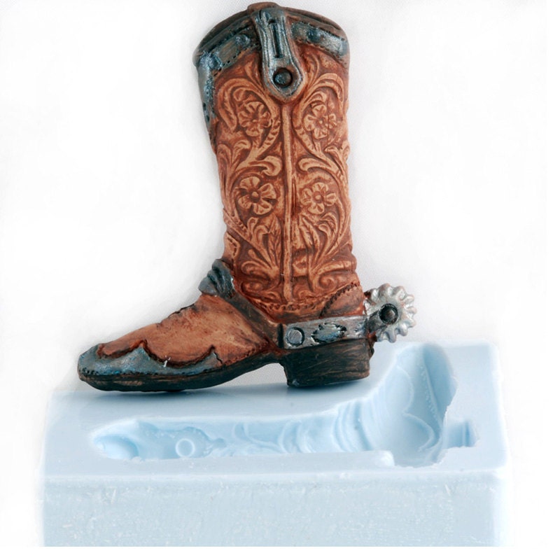 Cowboy Boot Silicone Mold - Soap Mold - Candle Mold - Resin Mold - Craft Mold - Paper Mold - Polymer Clay Mold - Flexible Mold