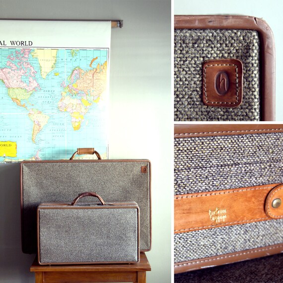 hartmann luggage vintage tweed