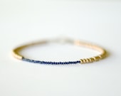Monaco Blue and Gold Beaded Friendship Bracelet - LemonStreetJewelry