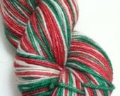 Reserved for KnitsGalore1- Super Awesome Sparkle Sock in the Kidnap the Sandy Claws Colorway- Self Striping