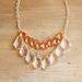 Coral and Clear Teardrop Statement Necklace