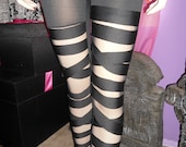 Last Pair razor slashed mesh mummy style leggings
