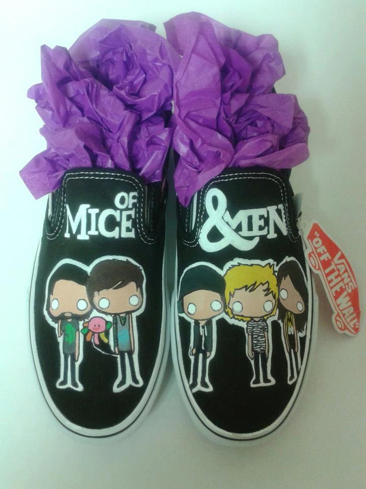 Custom Hand Painted Of Mice and Men Slip On Shoes (Generic Brand Not Vans)