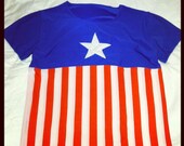Captain America Inspired Men's Running Shirt