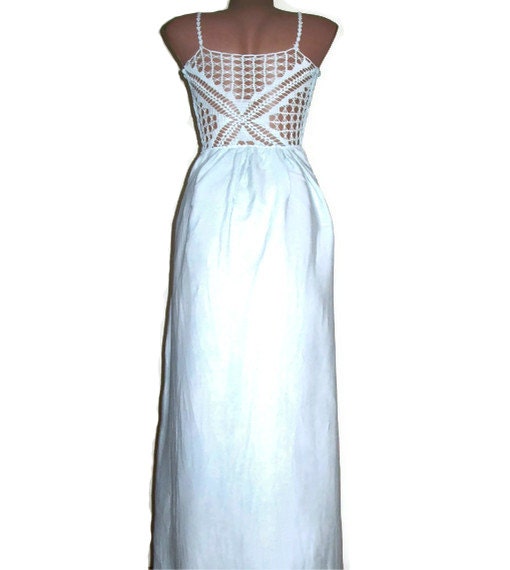 Maxi dress, crochet dress, boho, gift for her, OOAK