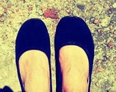 Leather Ballet Flats. Black. Legitimate leather