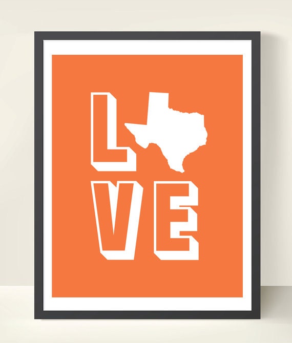 11x14 Texas Love Wall Art Print