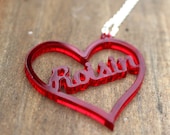 Personalised heart name necklace - laser cut acrylic