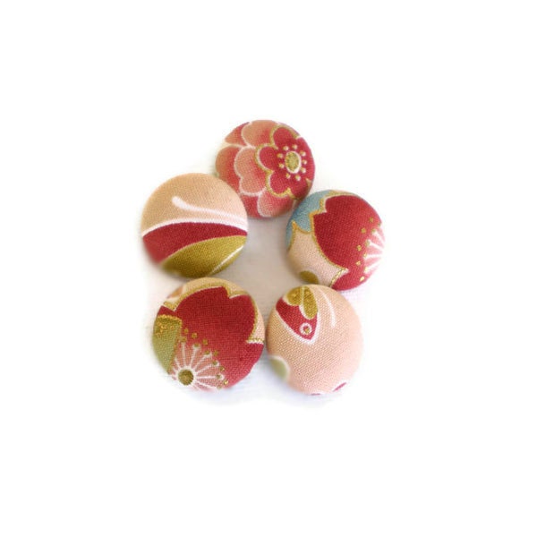 Fabric Covered Buttons Handmade Buttons 7/8 inch Pack of 5 Rust Brown Olive Green Ivory - MissTreeButtons Fabric Covered Buttons Handmade Buttons 7/8 inch Pack of 5 Rust Brown Olive Green Ivory - MissTreeButtons