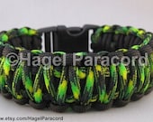 Gecko Camo with Black trim king cobra weave paracord bracelet