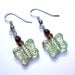 Light green butterfly earrings, sterling silver - summer earrings by Sparkle City Jewelry