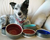 Elegant  Dog Bowl with Black and White stripes