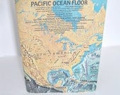 Vintage Map Pacific Ocean Floor for National Geographic Magazine 1969
