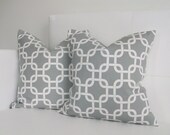 Gray Chain Link Pillow Covers - 16x16 - Set of 2 Decorative Throw Pillow Covers