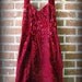 Vintage 90's Red Velvet Foral Halter Babydoll Grunge Revival Dress Medium