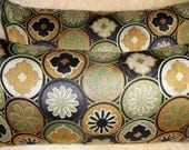 Two pillows covers.Size is 14"x26". Contemporary style.Circles Designers fabric.Invisible zipper.