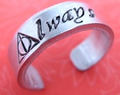Always - Harry Potter Inspired Ring with Deathly Hallows Symbol - Hand Stamped, Adjustable
