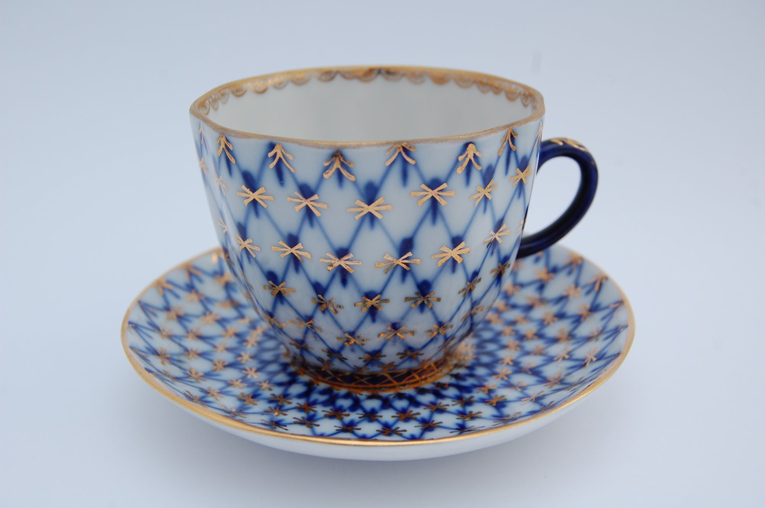 VINTAGE Russian Porcelain Coffee or Tea Cup and Saucer, USSR Porcelain