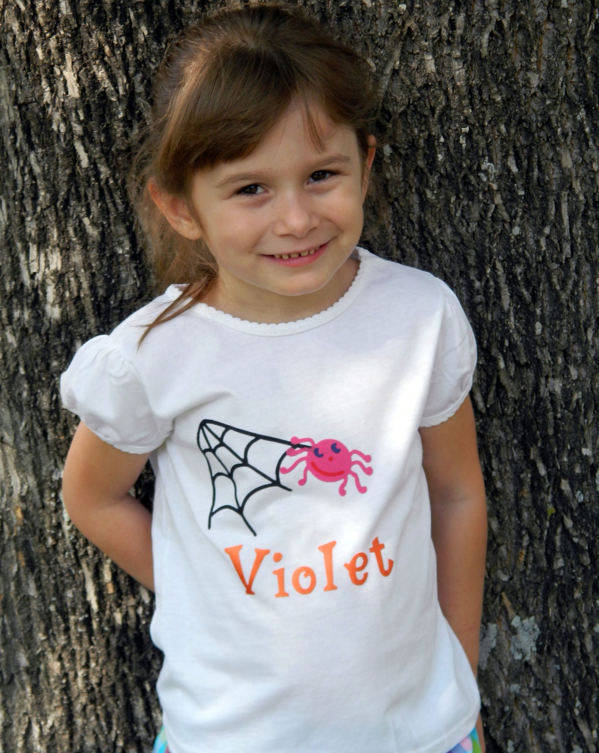 Spider and Web - Halloween - Personalized - DIY - Iron on - No Sew