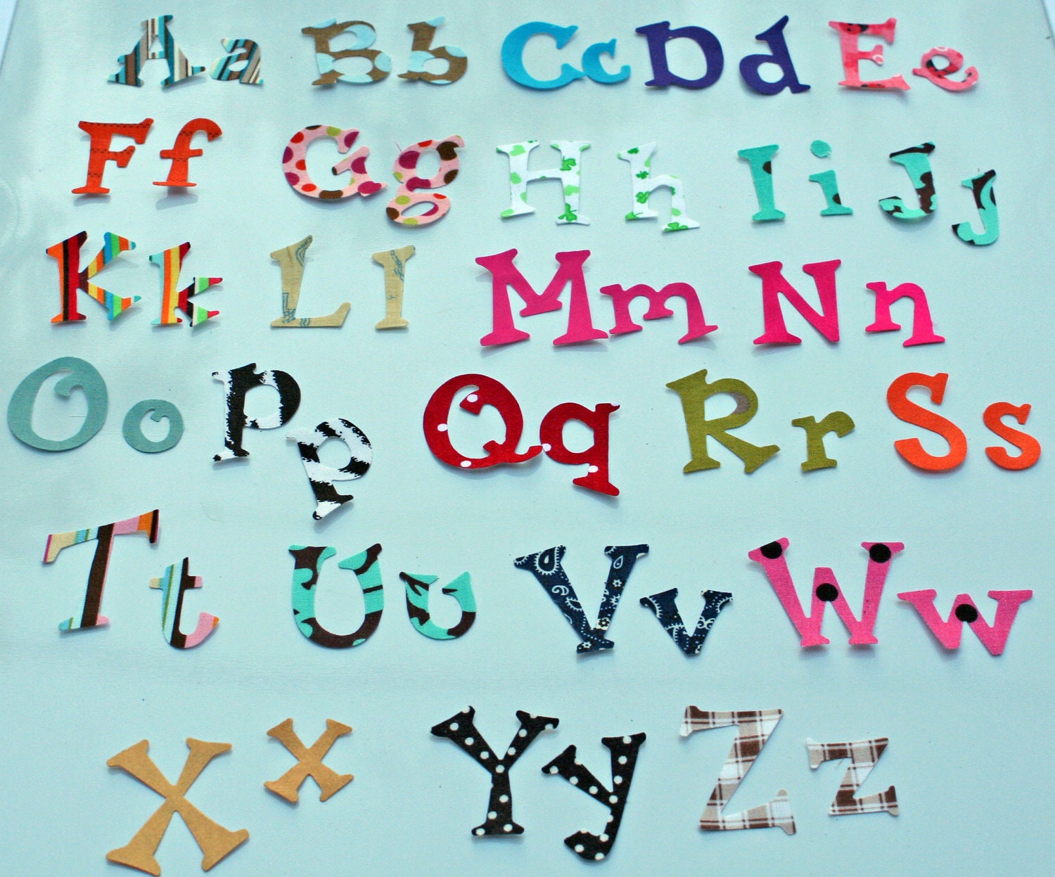 20 Letters or Numbers Fabric Applique - DIY - No Sew - Pick Your Fabric - Iron On