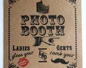 PERSONALIZED 8 x 10 Vintage Look Photo Booth Prop Sign- Single Sheet Sign With Your Names and Date- Brown Kraft or White (Style: PERS PB)