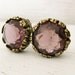vintage Czech earrings. 1950s faceted amethyst. VIOLET CRYSTAL.