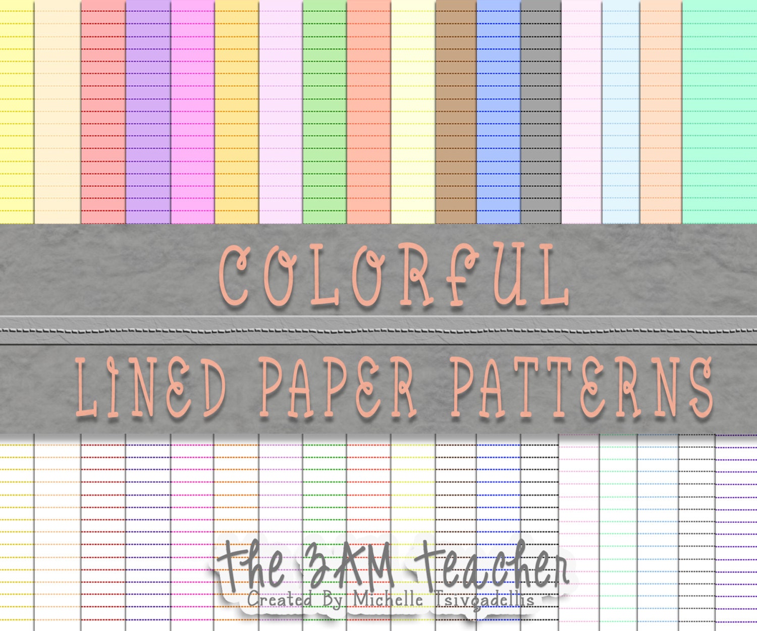 colorful lined paper