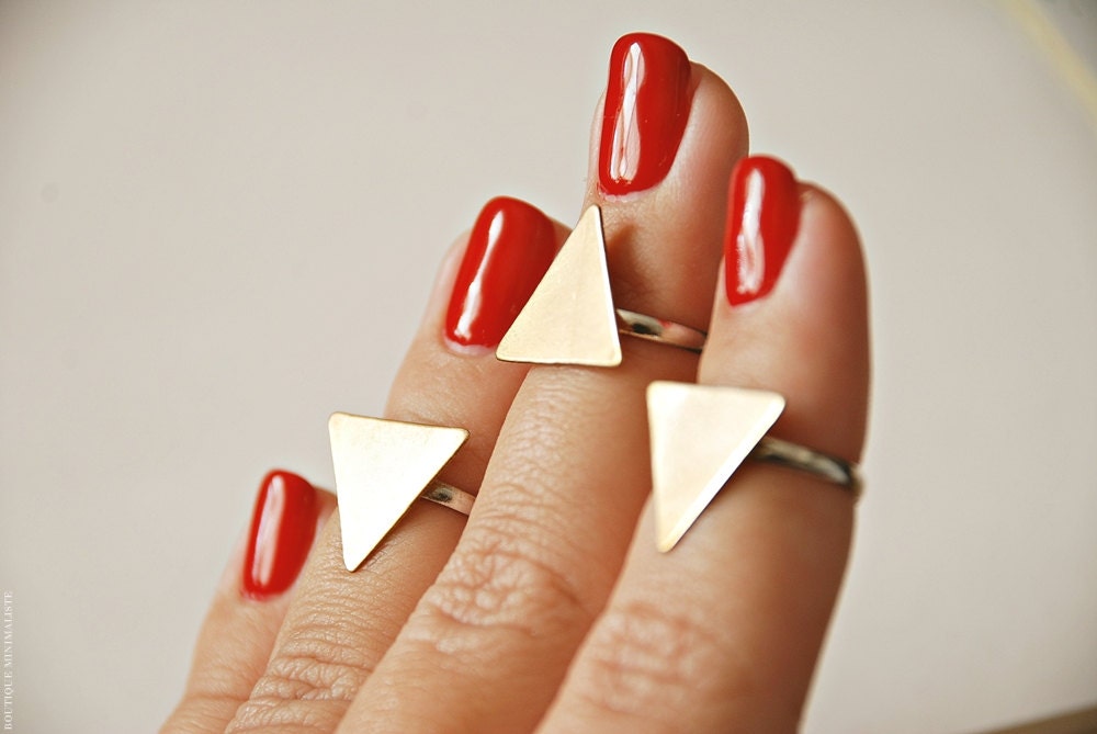 Gold Triangle above knuckle ring