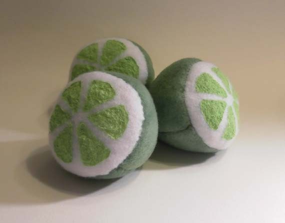 Hand-made Lime Half Catnip Filled Cat Toy