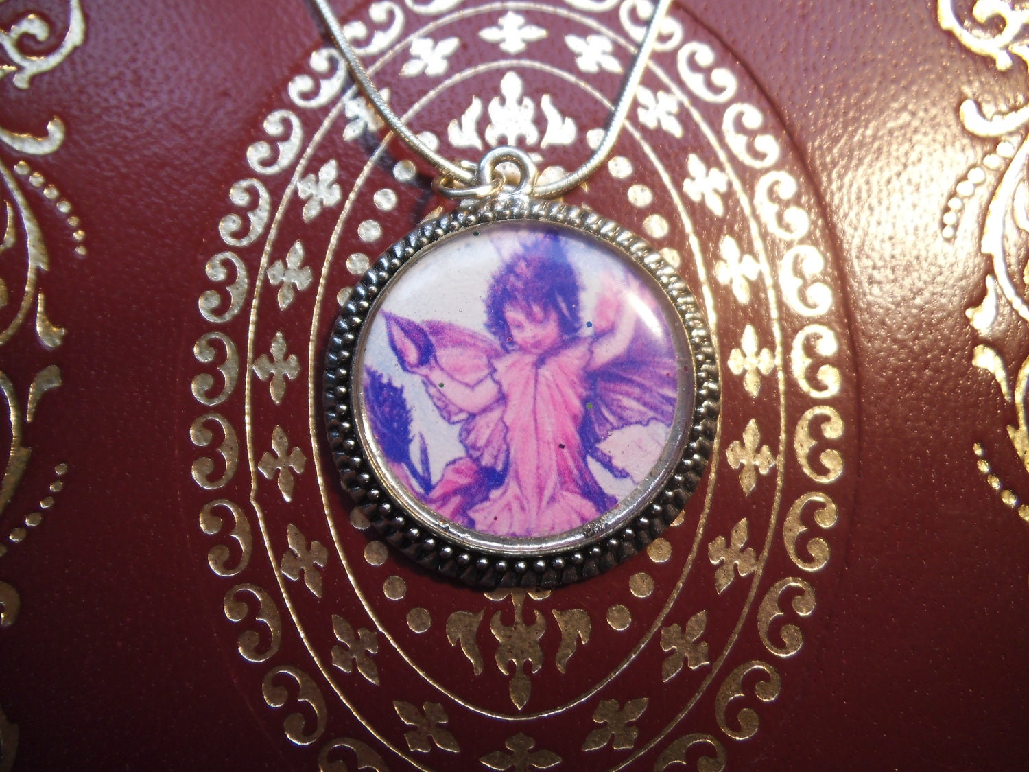 Flower fairy  jewelry resin pendant necklace mothers day present
