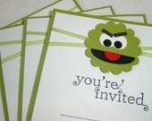 Oscar the Grouch Sesame Street Birthday Invitation (1)