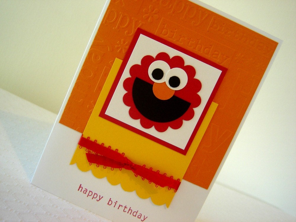 Elmo Sesame Street Birthday Card or Party Invitation