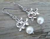 Cherry blossom and pearl earrings