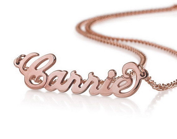 Personalized Name Necklace Rose Gold - 18k Gold Plated- Custom Made Any Name