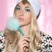 baby blue Clueless fuzzy pen / feather pen school supply