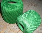 Crochet Yarn, Green, Two Spools, Knitting Supplies