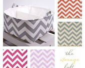XLG Diaper Caddy 12"x12"x6" - Storage Bin Basket Container Organizer - Chevron Zigzag Fabric