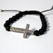 40% Off Entire Store - Mens Cross Bracelet with Matte Stone Needle Beads and a Crystal Rhinestones Cross