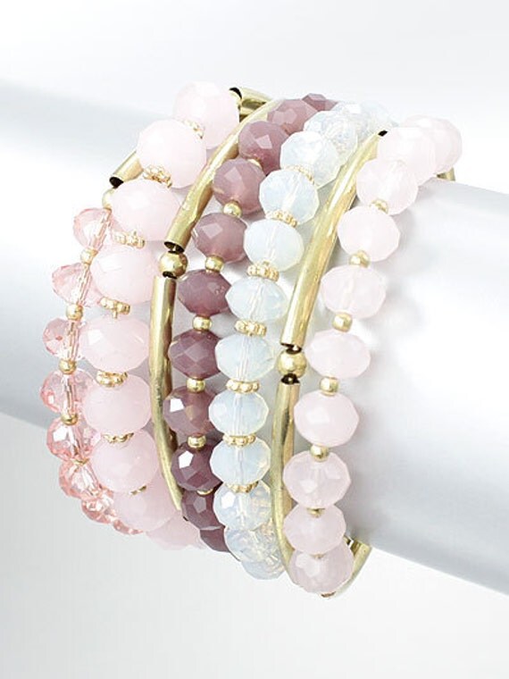 Rosa / Ouro Pulseira Fio
