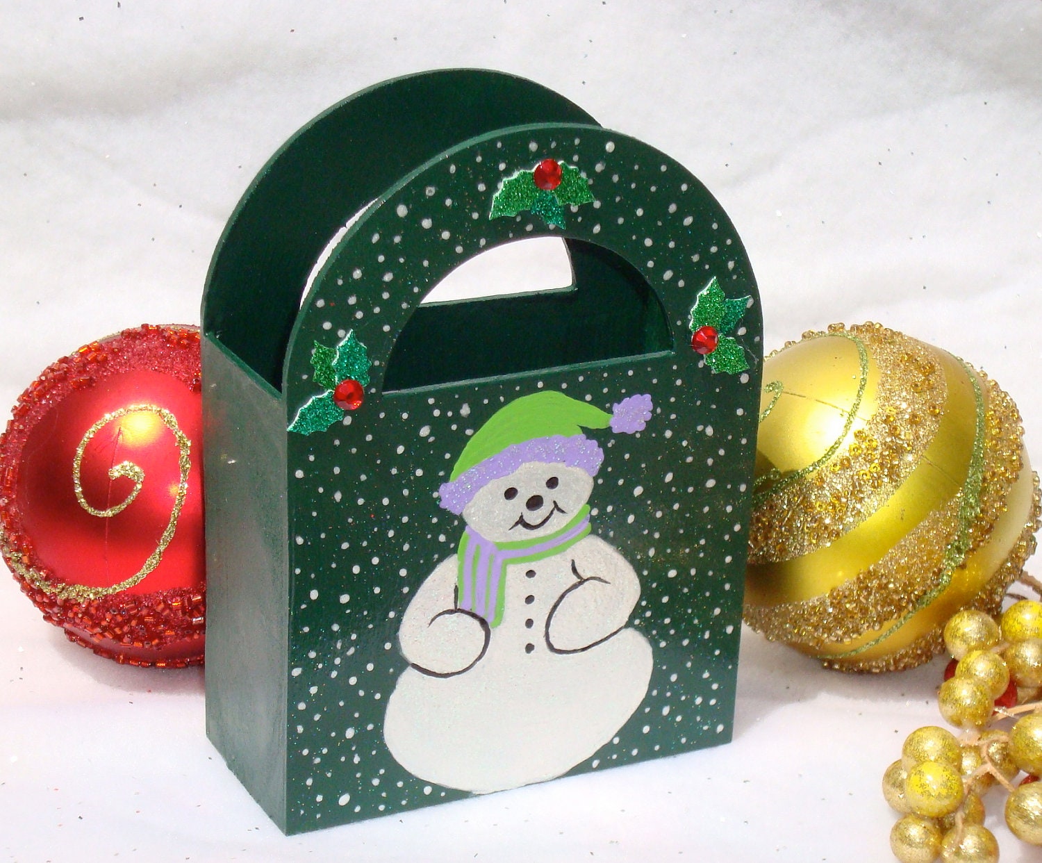 Jolly Snowman Holiday Gift Bag/ Ornament/ Decoration/ Keepsake