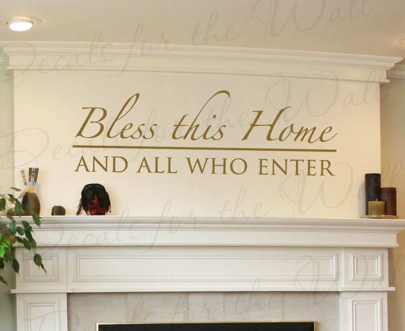 Bless This Home and All Who Enter Entryway Welcome Home Entry DecorativeVinyl Lettering Quote Wall Decal Art Sticker Decor Saying E04